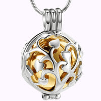 Golden Glow Memorial Orb Necklace Sterling Silver