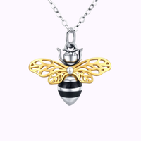 Golden Wings Bee Necklace Sterling Silver