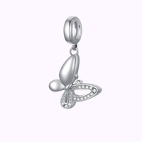 Graceful Wings Butterfly Charm Sterling Silver