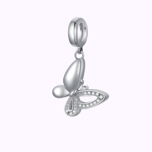 Graceful Wings Butterfly Charm Sterling Silver