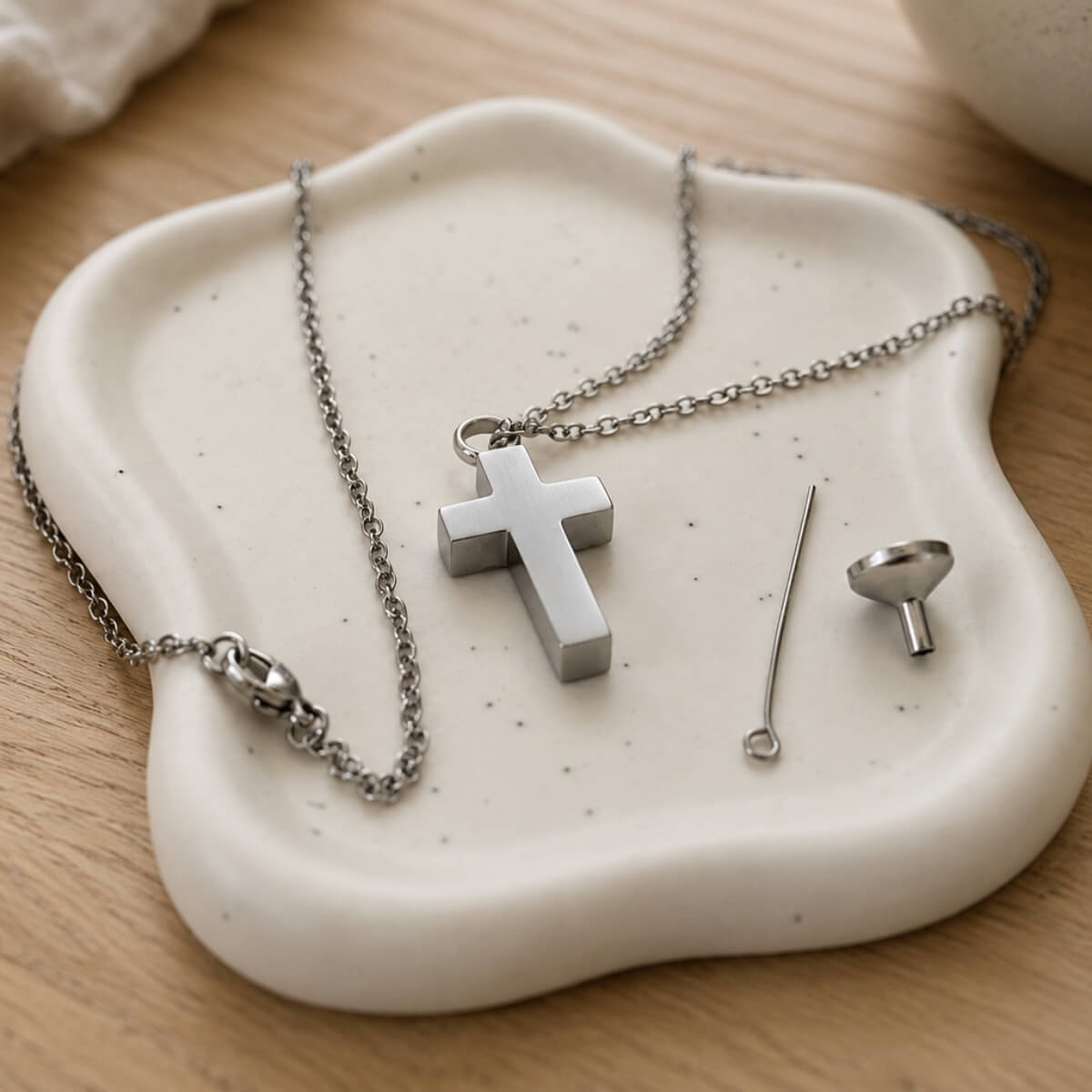 Guardian Cross Memorial Necklace Stainless Steel