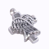 Guardian Wings Cross Necklace Stainless Steel