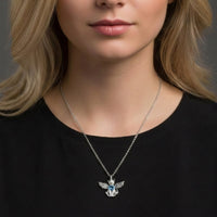 Guardian Cat Angel Necklace Sterling Silver