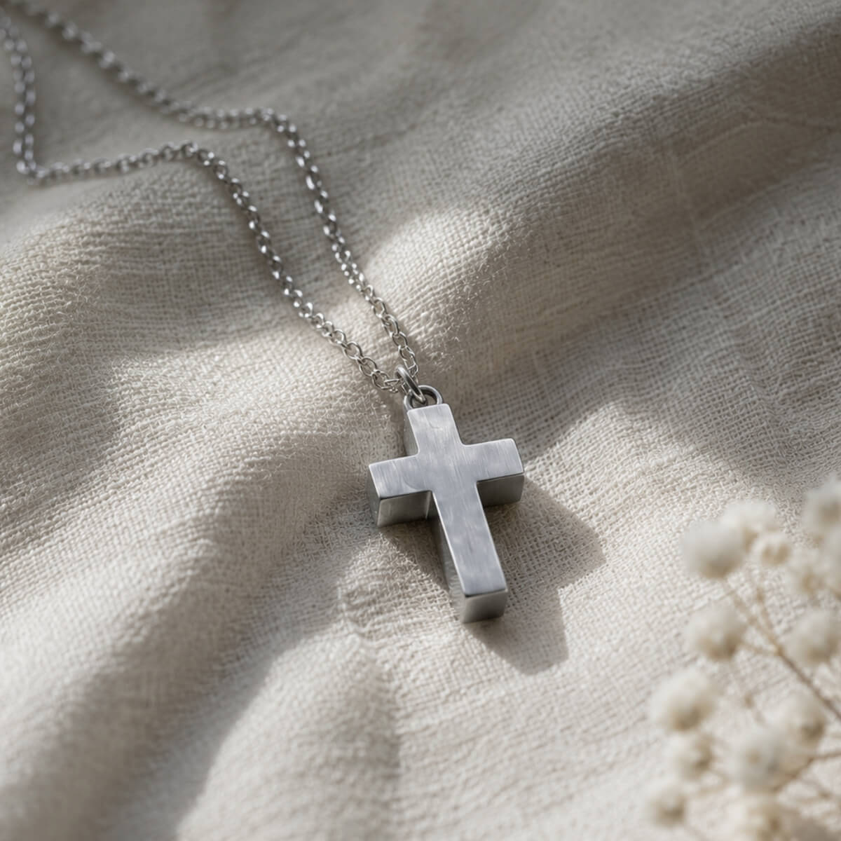 Guardian Cross Memorial Necklace Stainless Steel