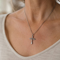 Heavenly Wings Cross Necklace Stainless Steel