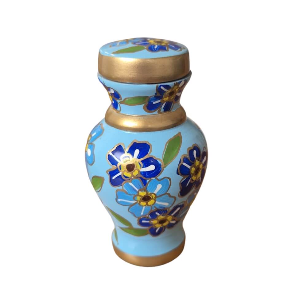 Blue Floral Cloisonné Keepsake Urn