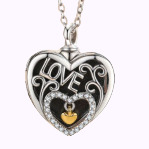 Love’s Embrace Duo‑Heart Necklace Sterling Silver