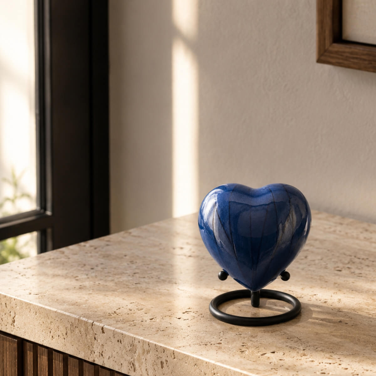 Midnight Blue Heart Keepsake Urn