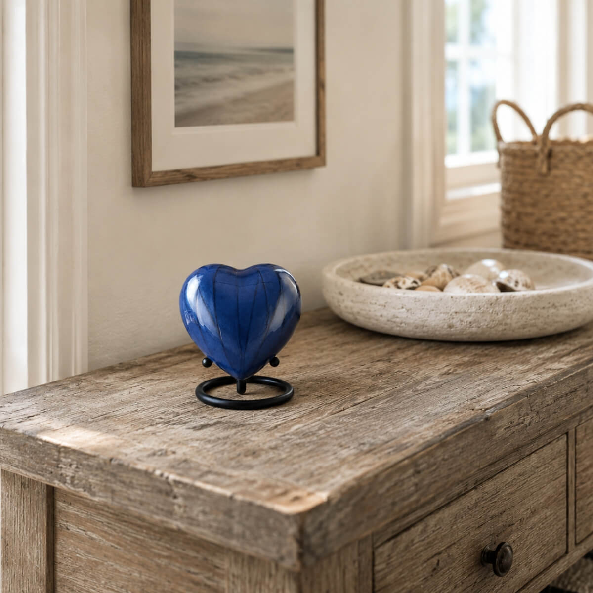 Midnight Blue Heart Keepsake Urn