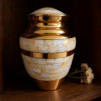 Golden Pearl Mosaic Urn