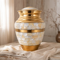 Golden Pearl Mosaic Urn