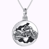 Motorbike Cremation Necklace Sterling Silver