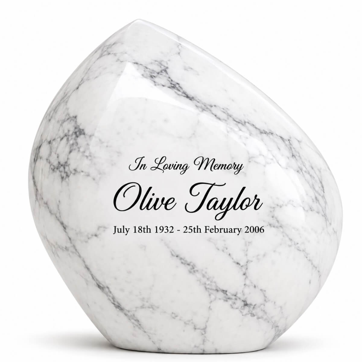 Mountain Rock Urn - White Marble