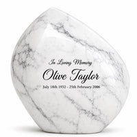 Mountain Rock Urn - White Marble