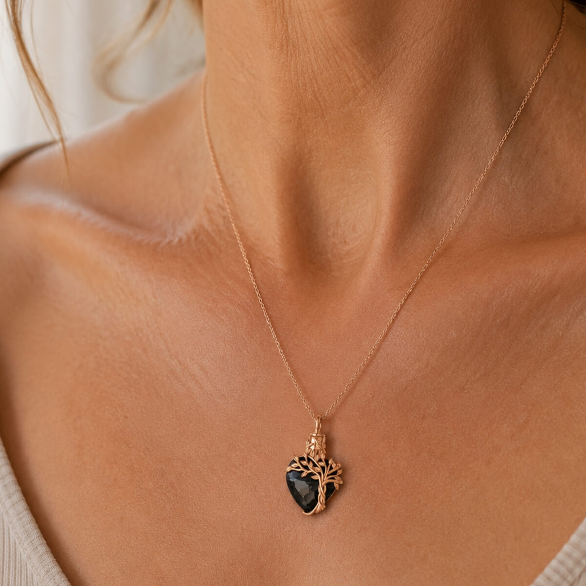 Onyx Midnight Bloom Ash Necklace Sterling Silver