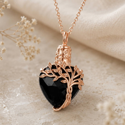 Onyx Midnight Bloom Ash Necklace Sterling Silver