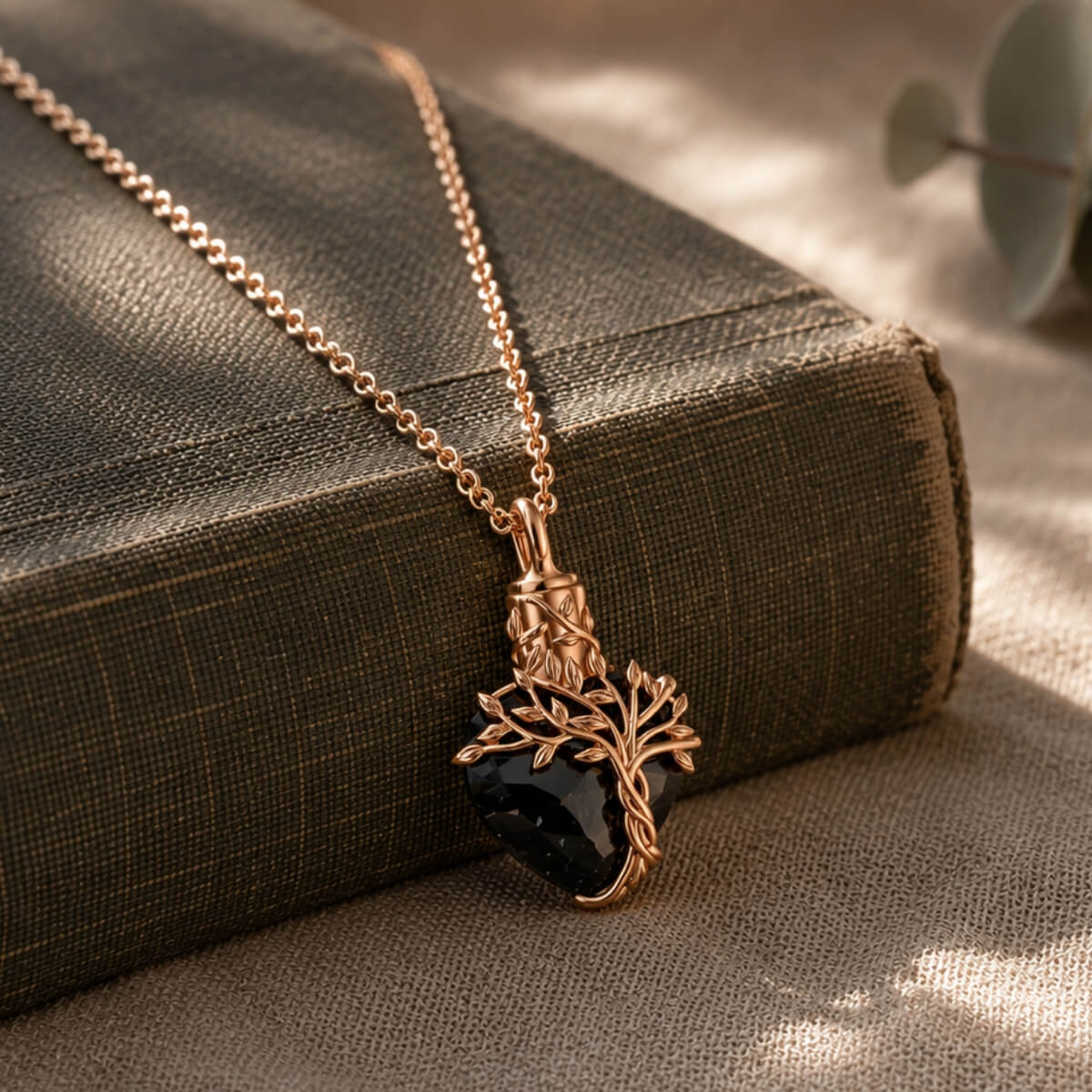 Onyx Midnight Bloom Ash Necklace Sterling Silver