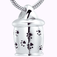 Paw Prints Ash Necklace Stainless Steel
