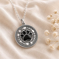 Pawprint Best Friend Necklace Sterling Silver