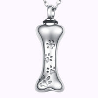 Pawprint Memory Bone Necklace Sterling Silver