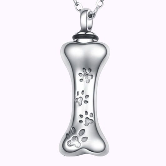Pawprint Memory Bone Pendant – Sterling Silver Keepsake