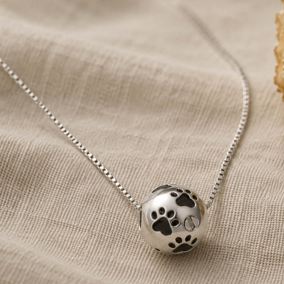 Pawprint Sphere Necklace Sterling Silver