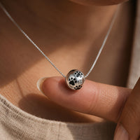Pawprint Sphere Necklace Sterling Silver