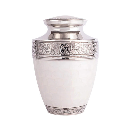 White Pearl Memory Urn