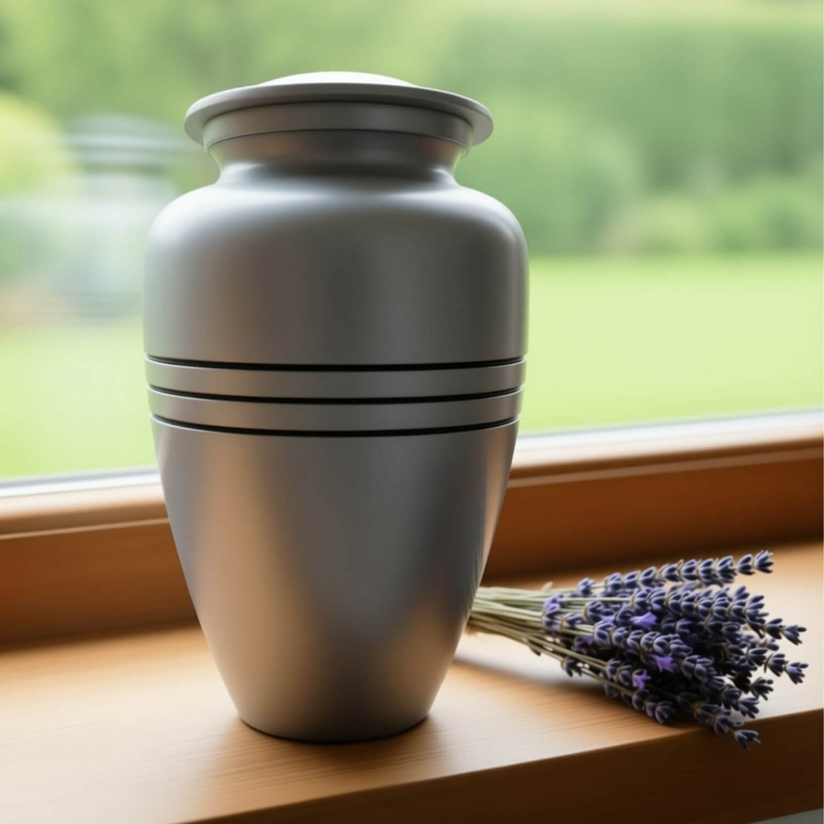 Pewter Heritage Silver Band Urn
