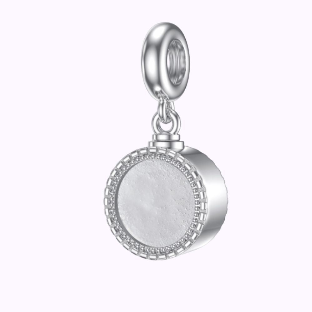 Sterling Silver Portrait Holder Circle Charm