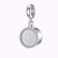 Sterling Silver Portrait Holder Circle Charm