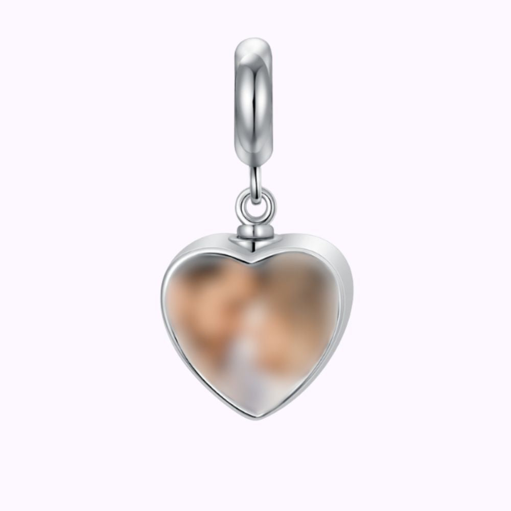 Sterling Silver Portrait Heart Holder Charm