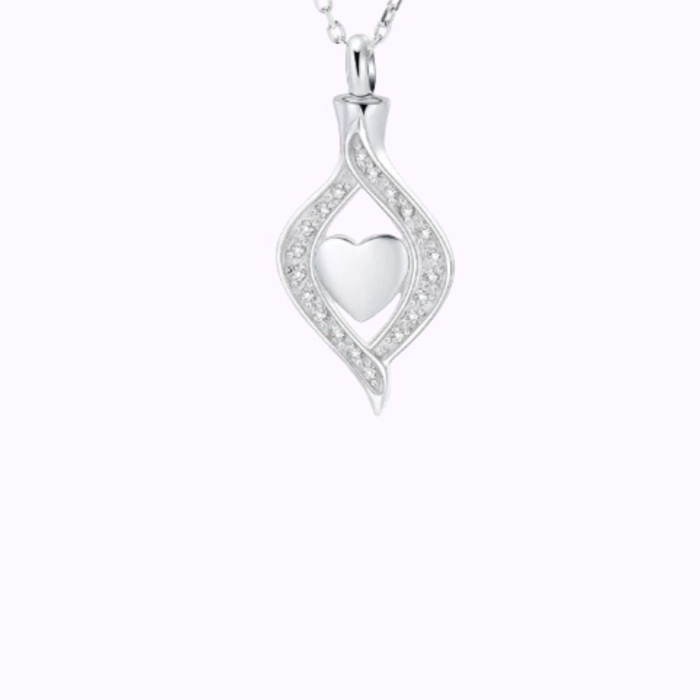 Radiant Heart Memorial Necklace Stainless Steel