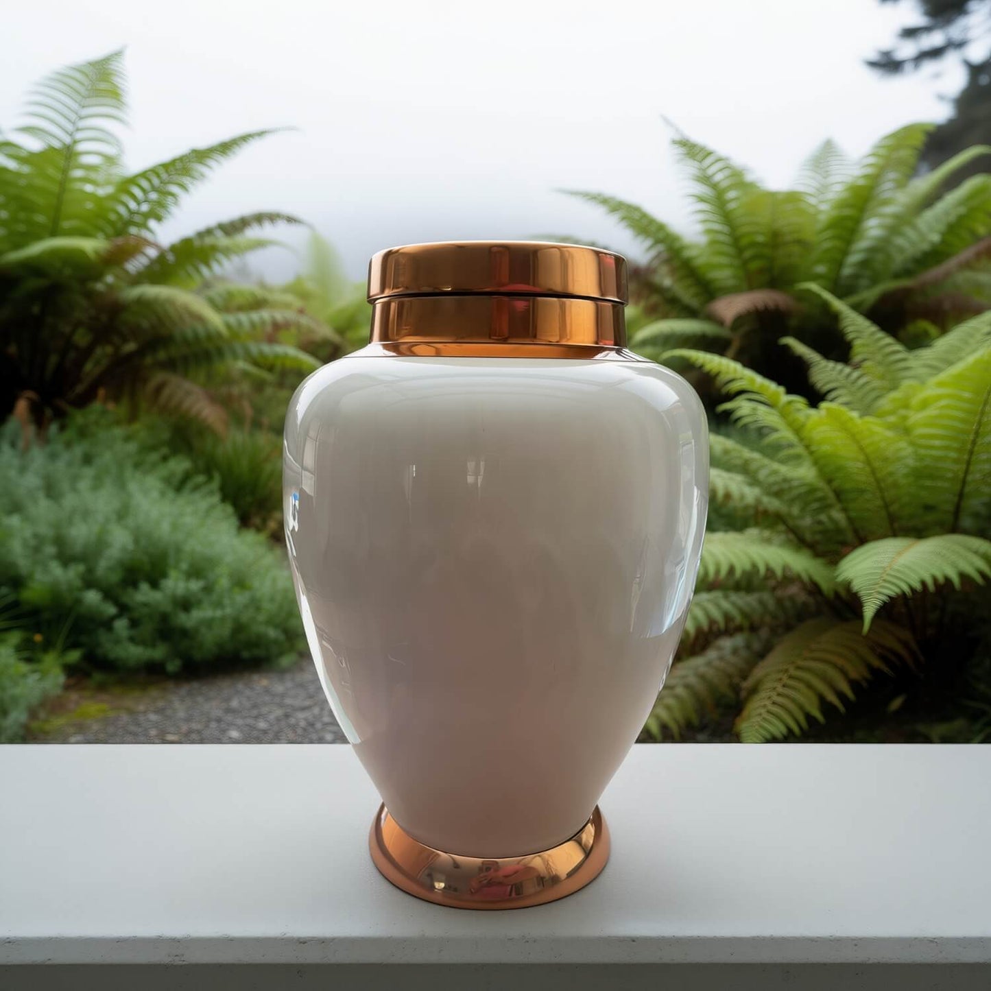 Rose Embrace White Tribute Urn