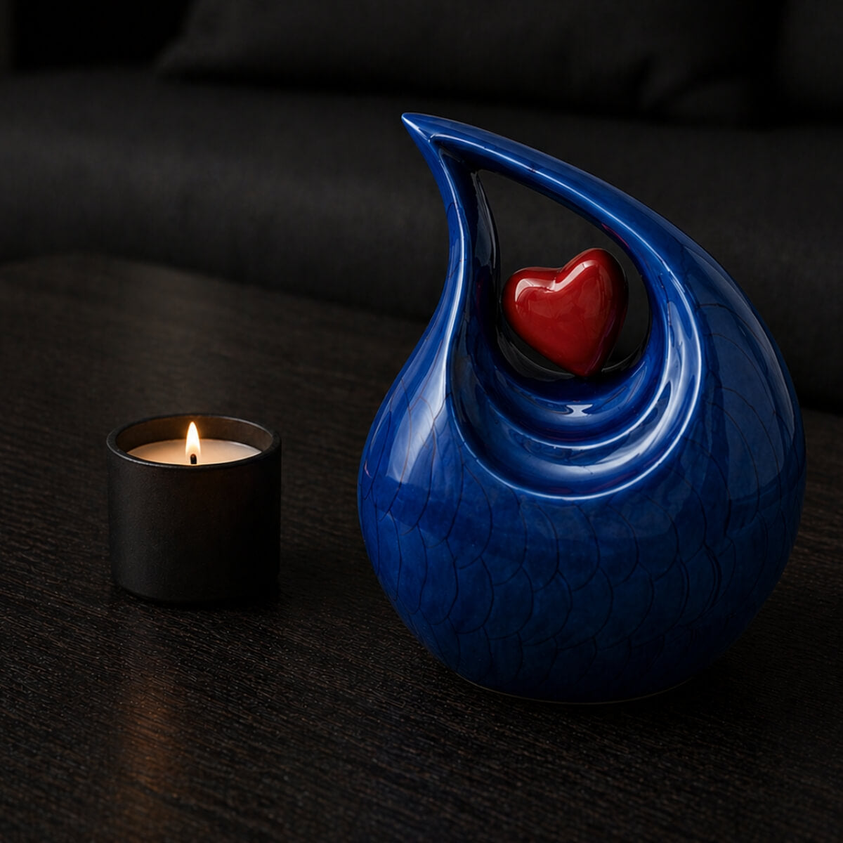 Royal Blue Teardrop Urn