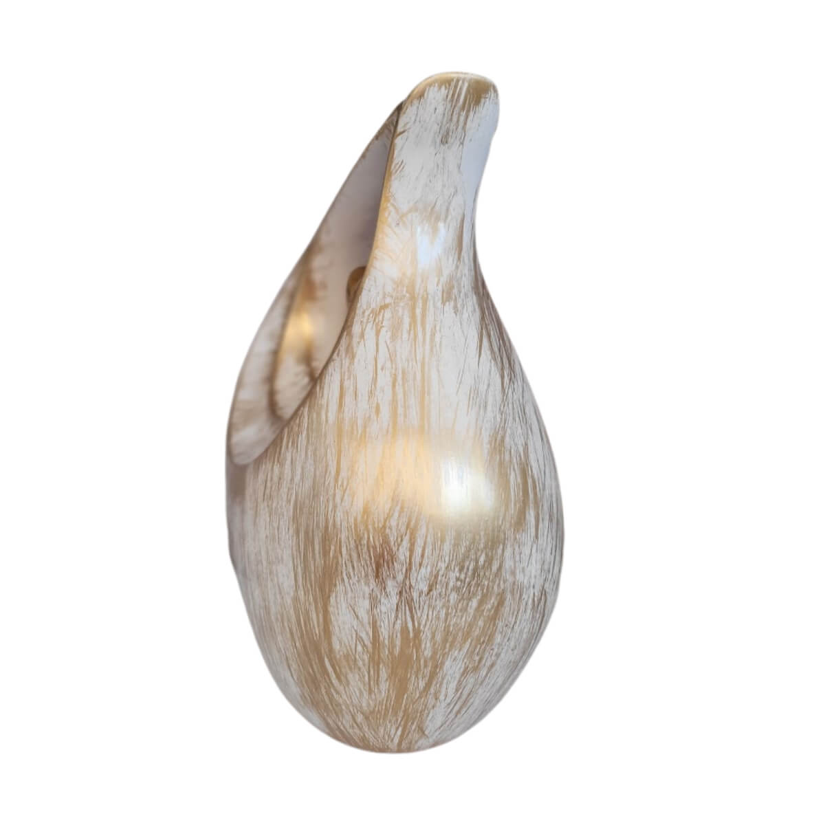 White and Gold Teardrop Urn