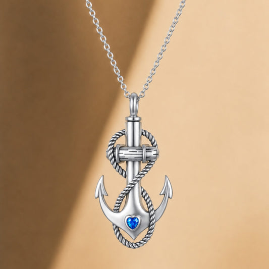 Safe Harbor Anchor Necklace Sterling Silver