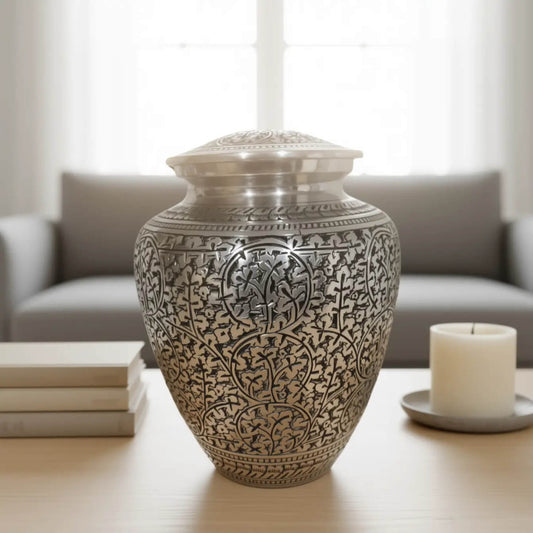 Silver Filigree Urn