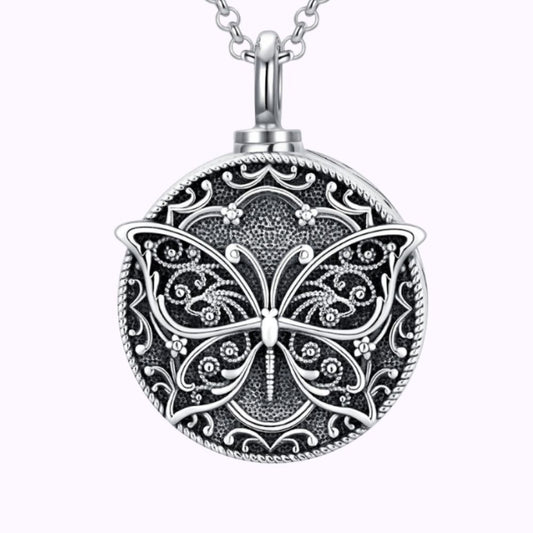 Sterling Silver Butterfly Ash Pendant