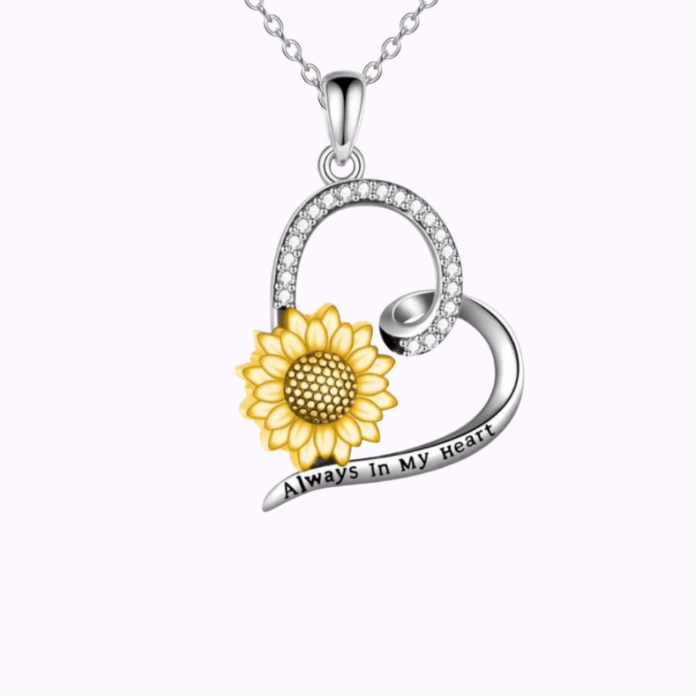 Sunflower Bloom Memorial Necklace Sterling Silver