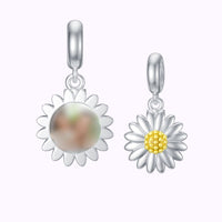 Sterling Silver Sunflower Portrait Holder Charm