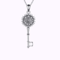 Sunlit Key of Remembrance Necklace Sterling Silver