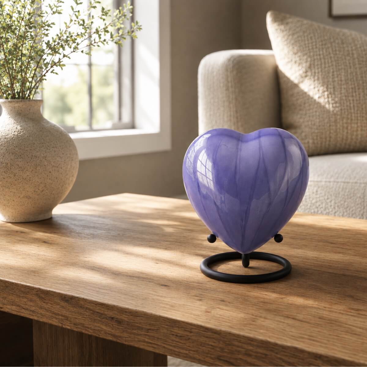 Violet Heart Keepsake Urn