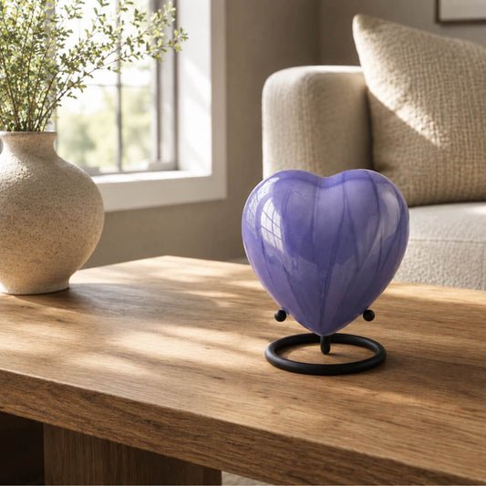 Violet Heart Keepsake Urn