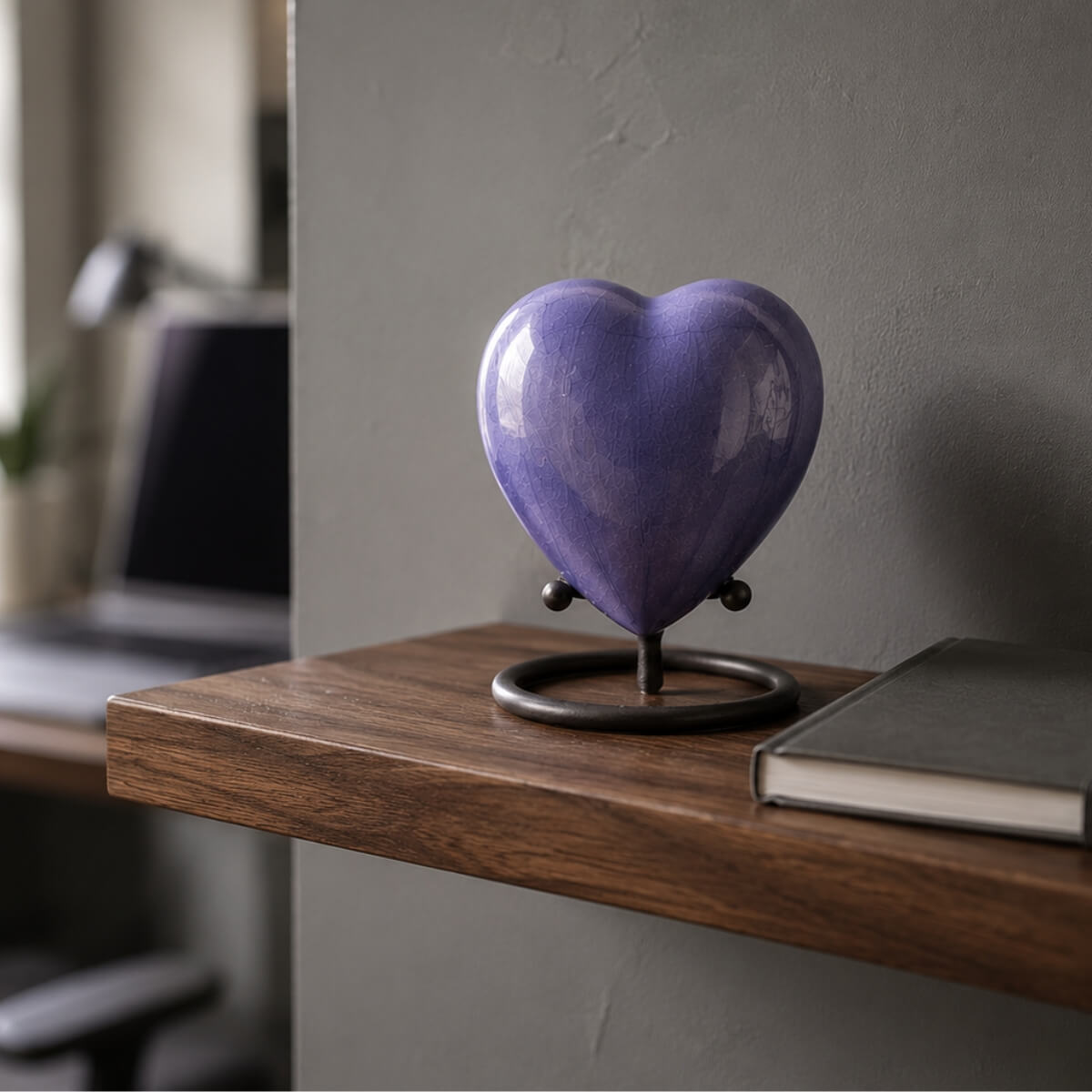 Violet Heart Keepsake Urn