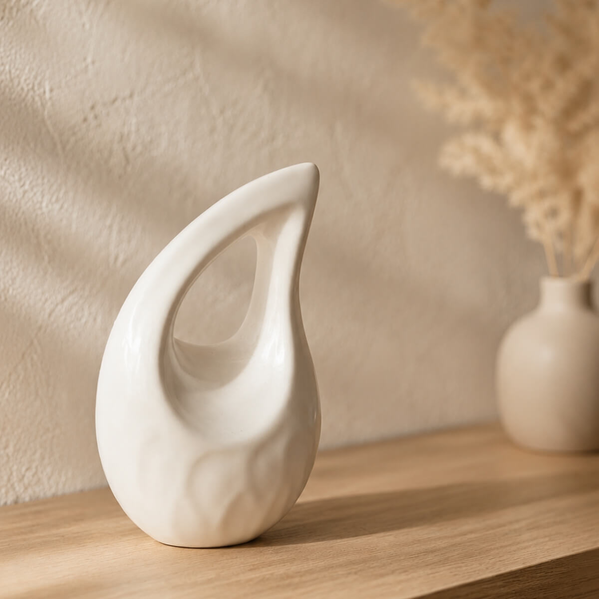 White Teardrop Keepsake Urn