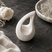 White Teardrop Keepsake Urn