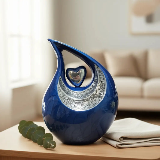 Blue Tranquillity Teardrop Urn