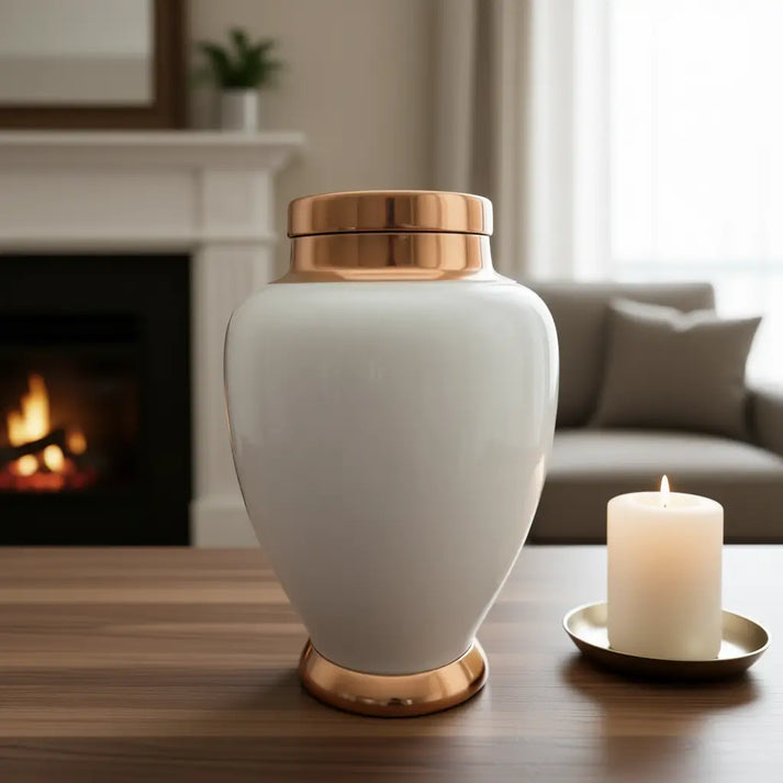 Rose Embrace White Tribute Urn