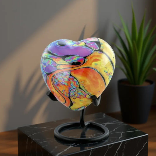 Tie Dye Heart Keepsake Urn